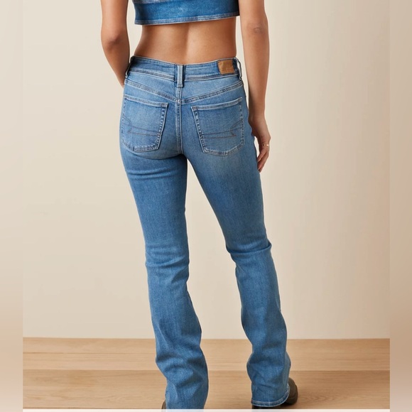 NWT AE American Eagle Next Level Low Rise Kick Boot Sz 00 Short Med Bright Indi… - Picture 2 of 10